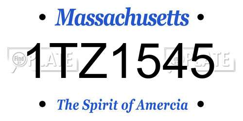 1TZ1545 Massachusetts License Plate