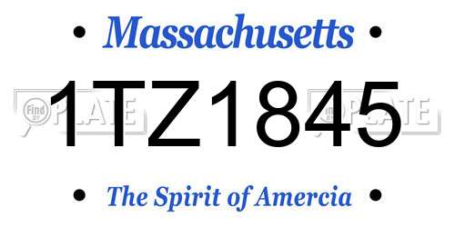 1TZ1845 Massachusetts License Plate