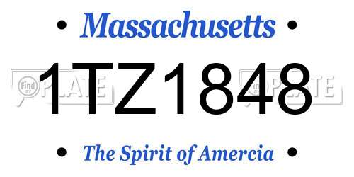 1TZ1848 Massachusetts License Plate