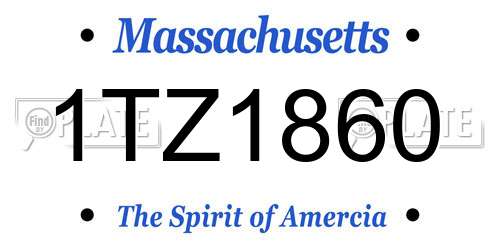 1TZ1860 Massachusetts License Plate