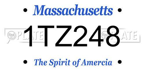 1TZ248 Massachusetts License Plate