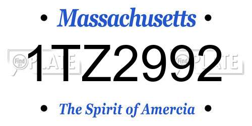 1TZ2992 Massachusetts License Plate