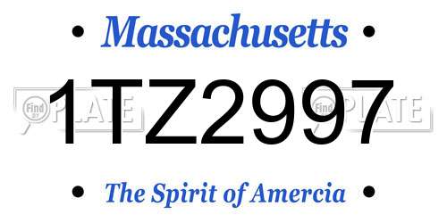 1TZ2997 Massachusetts License Plate