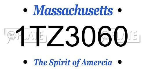 1TZ3060 Massachusetts License Plate