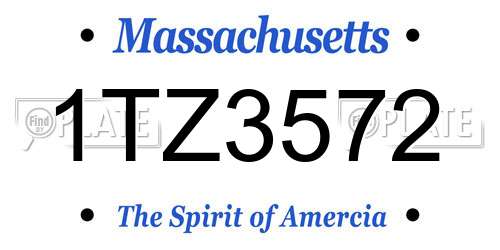 1TZ3572 Massachusetts License Plate