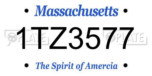 1TZ3577 Massachusetts License Plate