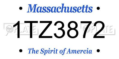 1TZ3872 Massachusetts License Plate