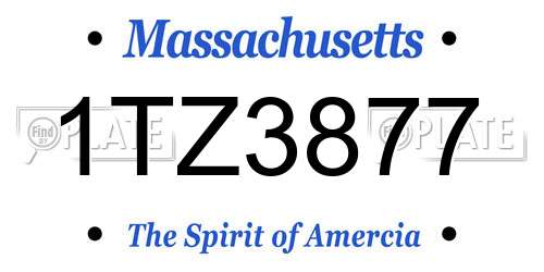 1TZ3877 Massachusetts License Plate