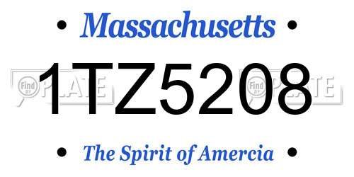 1TZ5208 Massachusetts License Plate