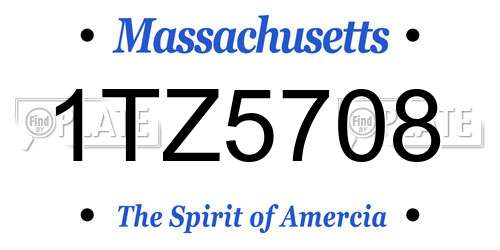 1TZ5708 Massachusetts License Plate