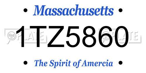1TZ5860 Massachusetts License Plate