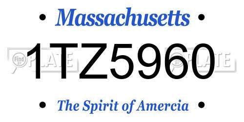 1TZ5960 Massachusetts License Plate