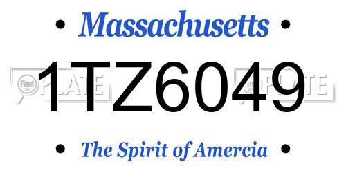 1TZ6049 Massachusetts License Plate