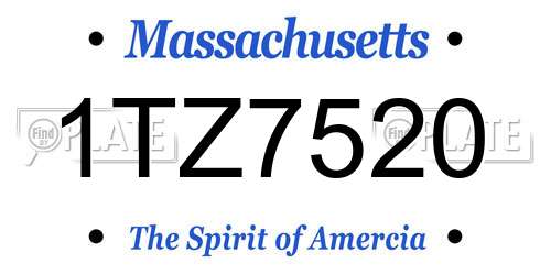 1TZ7520 Massachusetts License Plate