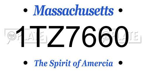 1TZ7660 Massachusetts License Plate
