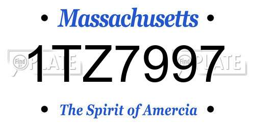 1TZ7997 Massachusetts License Plate