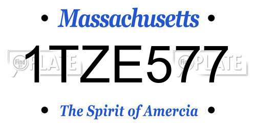 1TZE577 Massachusetts License Plate