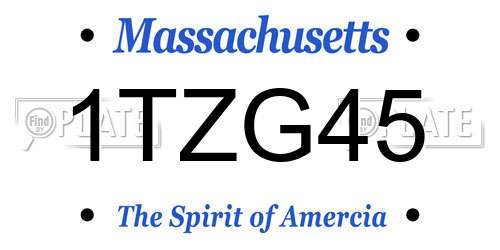 1TZG45 Massachusetts License Plate