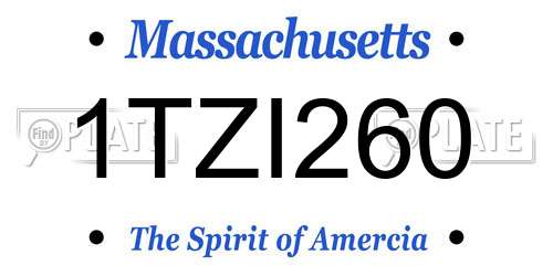 1TZI260 Massachusetts License Plate