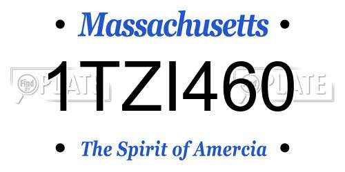1TZI460 Massachusetts License Plate