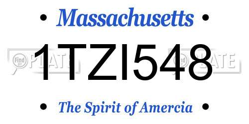 1TZI548 Massachusetts License Plate