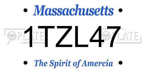 1TZL47 Massachusetts License Plate