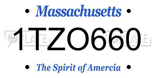 1TZO660 Massachusetts License Plate