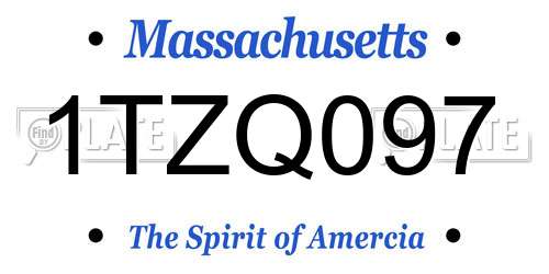 1TZQ097 Massachusetts License Plate