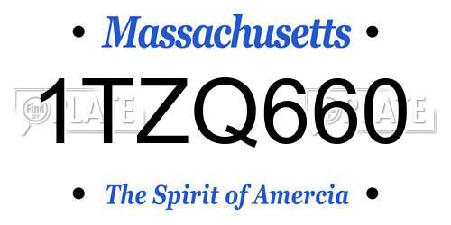 1TZQ660 Massachusetts License Plate