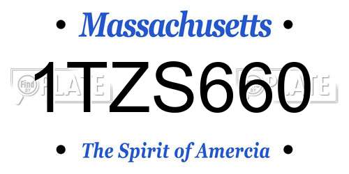 1TZS660 Massachusetts License Plate