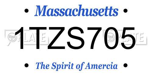 1TZS705 Massachusetts License Plate