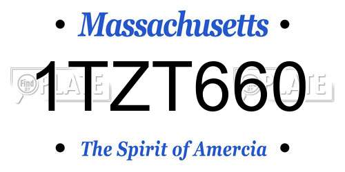 1TZT660 Massachusetts License Plate