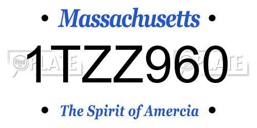 1TZZ960 Massachusetts License Plate