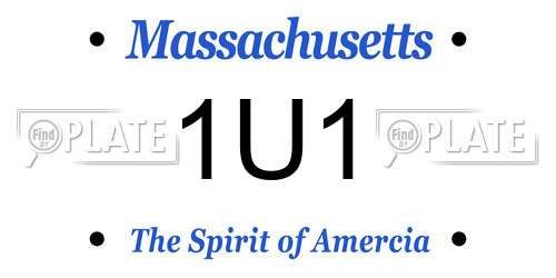 1U1 Massachusetts License Plate