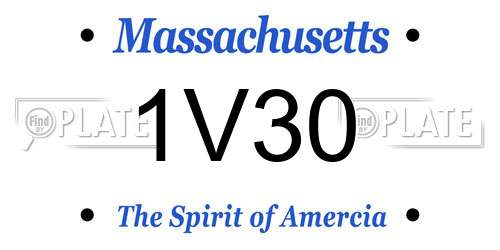 1V30 Massachusetts License Plate