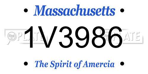 1V3986 Massachusetts License Plate