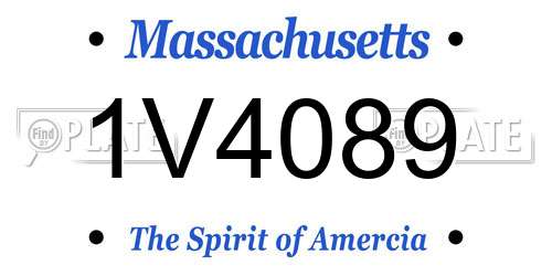 1V4089 Massachusetts License Plate