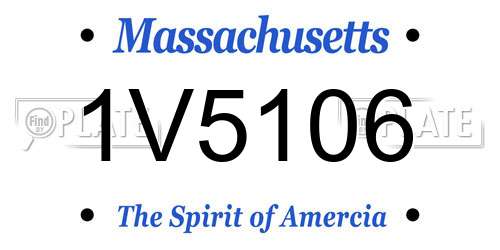 1V5106 Massachusetts License Plate