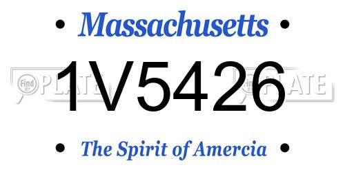 1V5426 Massachusetts License Plate