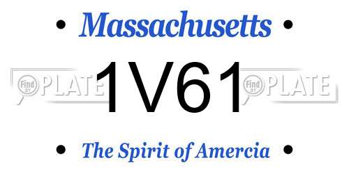 1V61 Massachusetts License Plate
