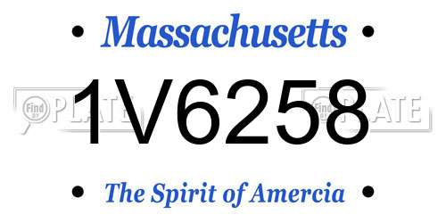 1V6258 Massachusetts License Plate