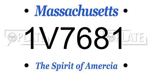 1V7681 Massachusetts License Plate