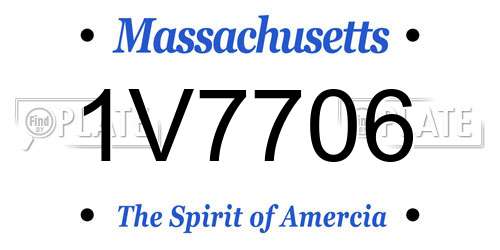 1V7706 Massachusetts License Plate