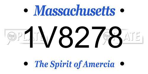 1V8278 Massachusetts License Plate