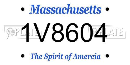 1V8604 Massachusetts License Plate