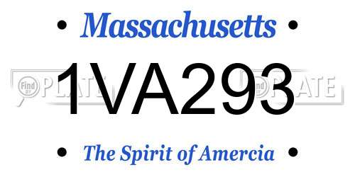 1VA293 Massachusetts License Plate