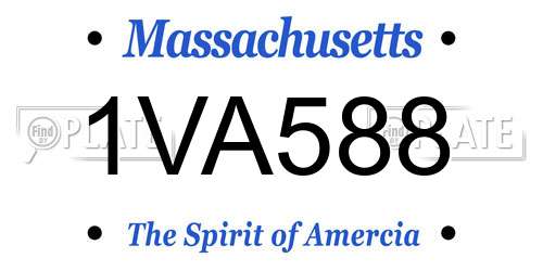 1VA588 Massachusetts License Plate