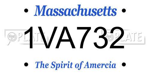 1VA732 Massachusetts License Plate