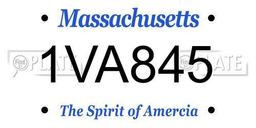1VA845 Massachusetts License Plate