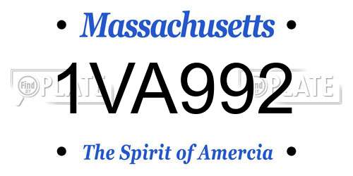 1VA992 Massachusetts License Plate